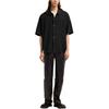 AMIPARIS Curved Edge Single-Breasted Short Sleeve Shirt Women Shirts Black E24HSH219CO0062-001
