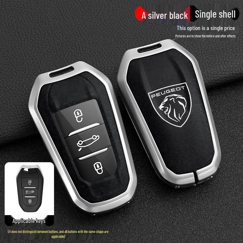 Peugeot 408 Car Key Cover Compatible with 4008, 308, 3008, 508, 5008, 2008 Models - Snap Button Shell