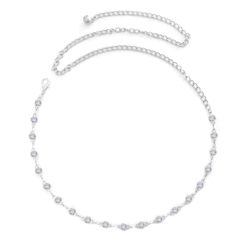 Fashionable Single-Layer Tassel Minimalist Style Rhinestone Waist Chain Women Body Chain Jewelry Clothing Accessories Gifts
