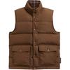 FW24 Logo Embroidered Single-Breasted High Neck Reversible Sleeveless Down Jacket Men Outerwear Brown CT729-X8N
