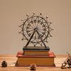 Handmade Reminiscent Iron Art Ferris Wheel Model Metal Craft Accessories Embellishment Furnishing for Home Decor and Gift