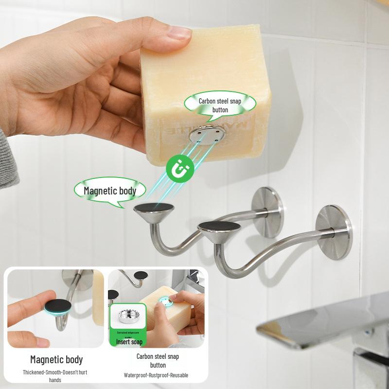 Stainless Steel Wall-Mounted Magnetic Soap Holder