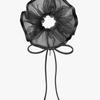 mellotory ribbon trimmed see-through scrunchie (black)