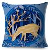 Beautiful Cartoon Deer Pillowcase Square Animal Linen Cushion Car Bedroom Sofa Seat Decorative Pillowcase 45*45Cm