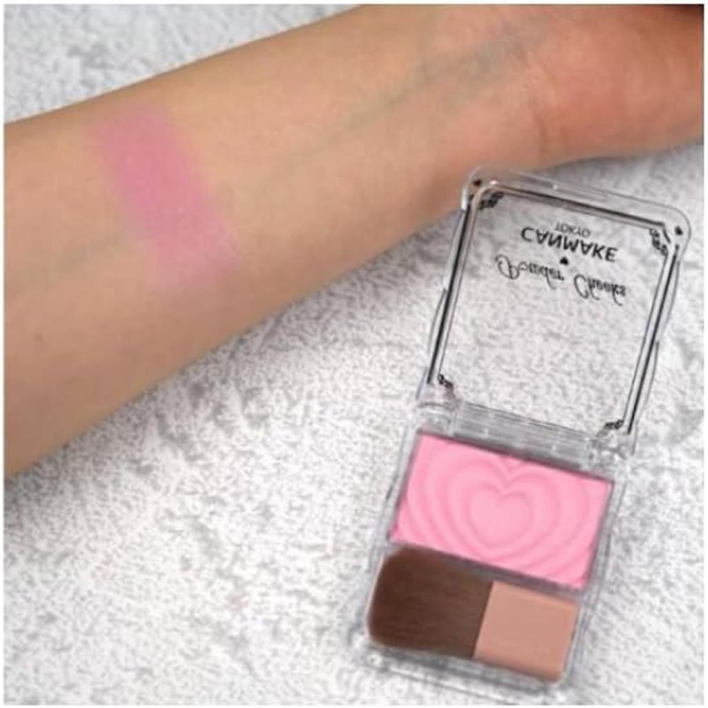 CANMAKE Puder-Rouge P02 Little Shy Pink Glänzend Rosa 1,8g Wange, Transluzent, Klar,