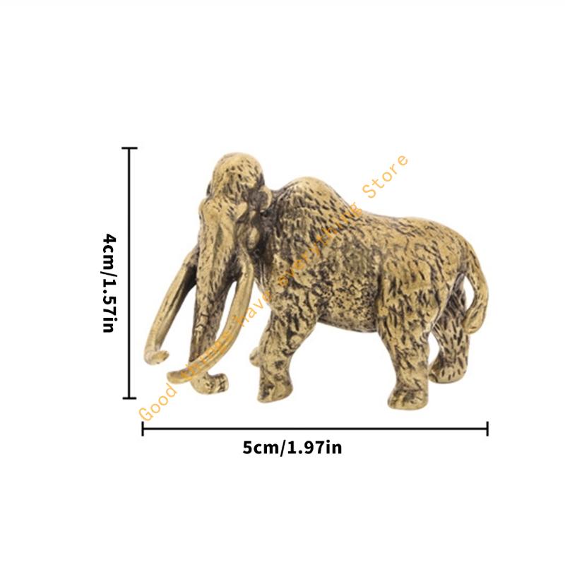 Brasses Tusked Elephant Miniature Figurine with Distressed Finish Antique Sculpture For Living Room Desktop Decors Gift 55KF