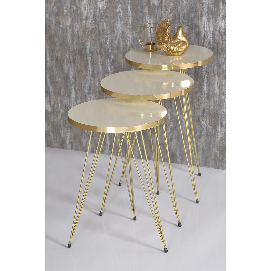 Nesting Table Gold Cream Wire
