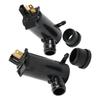 Windshield Washer Motor Replacement for Front Washer System, Black ABS Unit with 2 Blade Contacts and 5 Mm Outlet