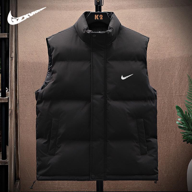 

Чоловіча безрукавка пухова в корейському стилі Осінь/Зима 2025 - Модна повсякденна великого розміру 3XL чорний