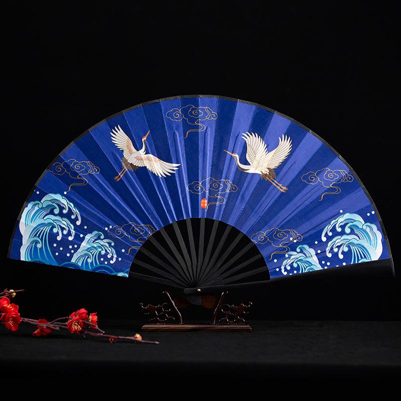 Magpie Hand Held Fan Chinese Folding Silk Fans Sexy Lace Retro Decorative Fan Hanfu Cheongsam Cosplay Japanese Home Decoration