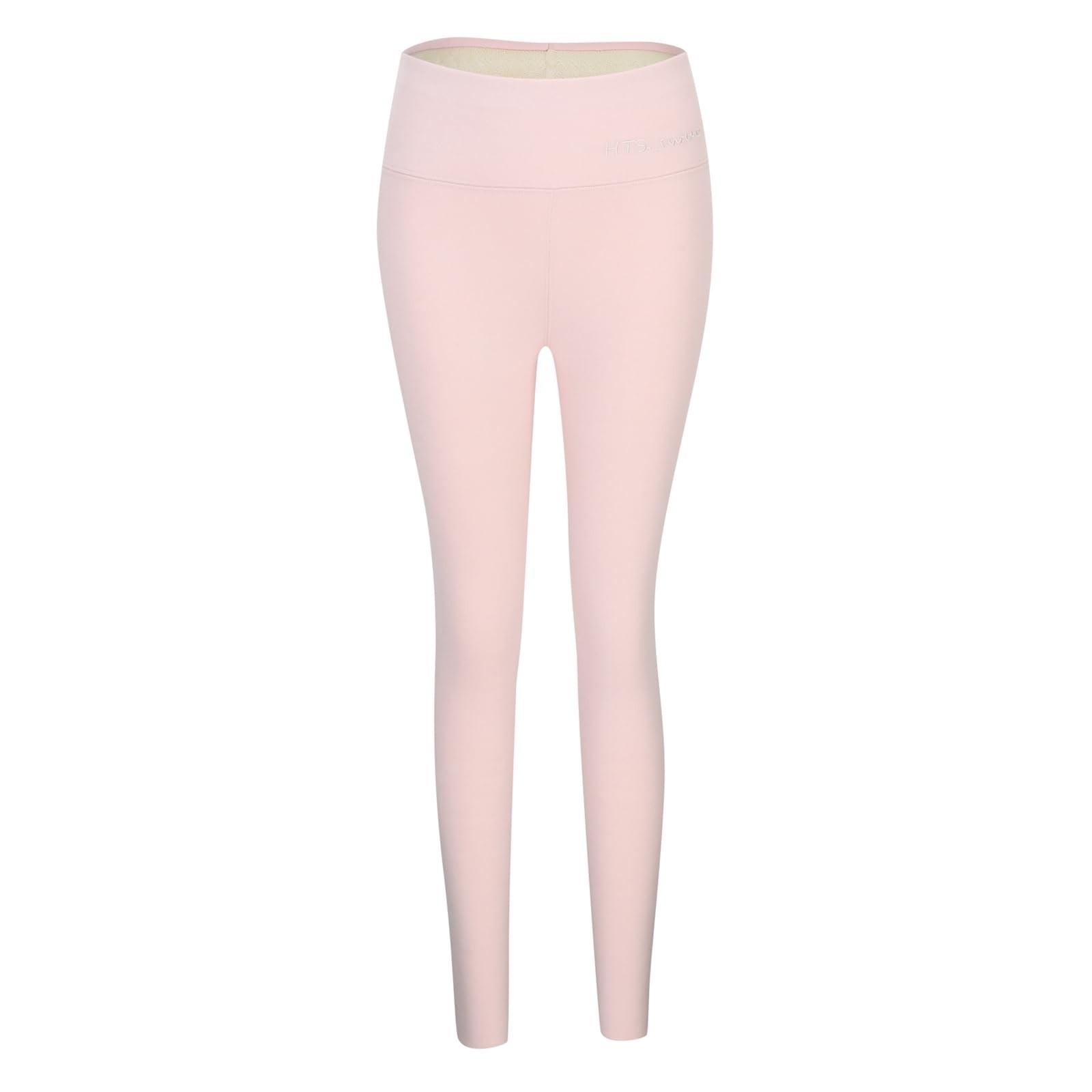 

Женские плюшевые толстые наружные брюки с высокой талией для тепла и хлопкового нижнего белья в качестве основы XL розовый