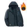 2025 Plus Size Men's Autumn/Winter Cotton Fleece Hooded Jacket