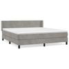 Box Spring Bed with Mattress Light Grey 160 x 200 cm Velvet