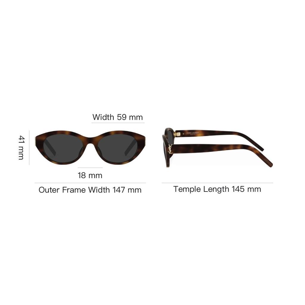 Saint Laurent Classic Logo Irregular Frame Sunglasses Unisex Sunglasses Tortoise M148/F003