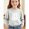 Cotton Kids Sweatshirt Winter Warm Hip Hop Graphic Sweatshirt - Casual Round Neck Sweatshirt for Outdoor Streetwear, Comfortable Fall/Winter Clothing
