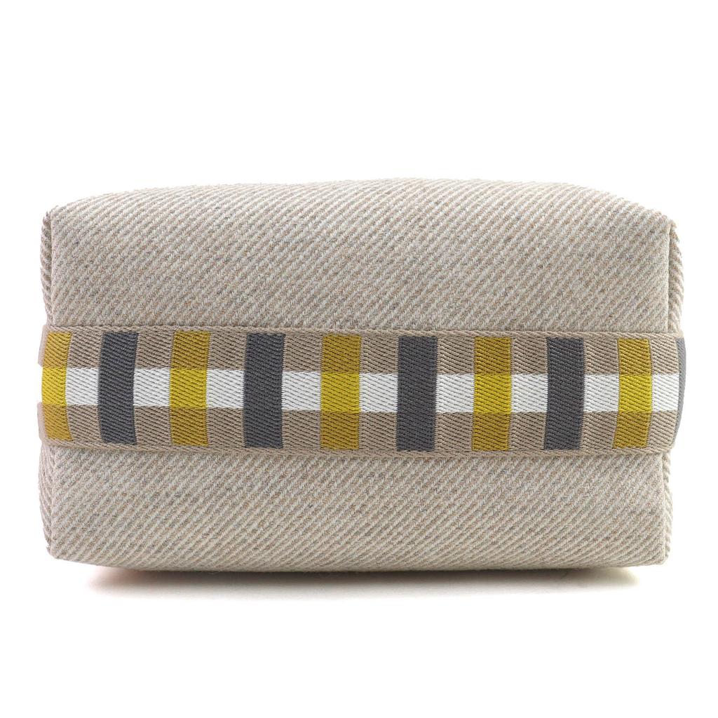 Pristine HERMES Pouch BRIDE A BLACK PM OC Serie Button Handbag wool Women Used