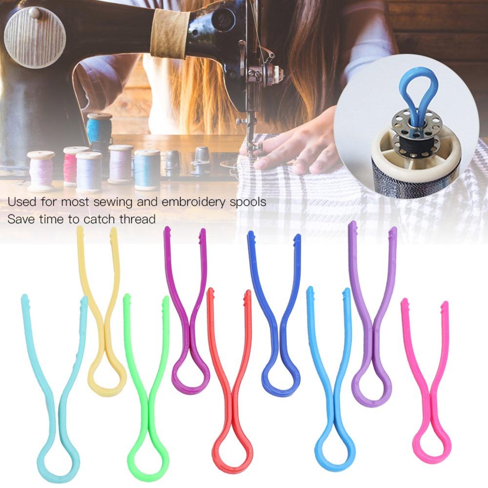 120pcs Plastic Clip Bobbin Thread Holders Colorful Bobbin Clips Sewing Machine Accessories