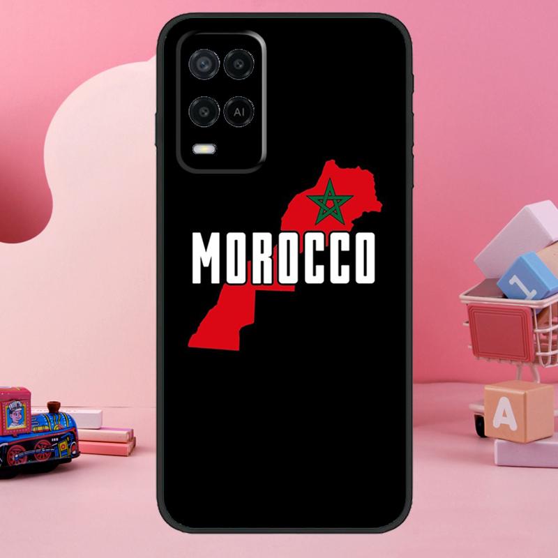 Marokko Flagge Marokkanische Hülle Für OPPO A74 A54 A94 A15 A16 A17 A57 A77 A57s A52 A72 A91 A93 A96 A5 A9 A31 A53 Hülle