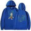 Goth‑rock Men Hoodie Creepy Rag‑doll Distressed Drip‑style Letter Art Pullover For Trendy Daily Street Casual Outfits