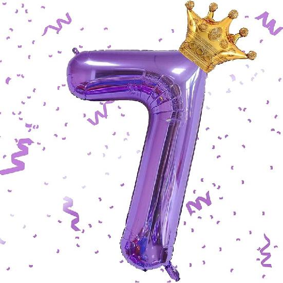 Purple 1 Balloon 40 Inch,Giant Number 1 & Mini Crown Balloons Set for Girl Boy 1st Birthday Party Decorations,Purple Birthday Party Decorations
