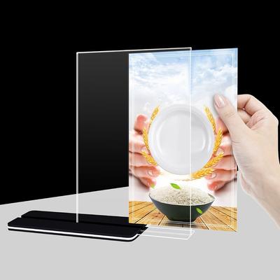Acrylic Panel Wine Catalog Menu Display Stand Vertical A4 A5 A6 Table Card Sign Holder Double Sided Desktop Ornament