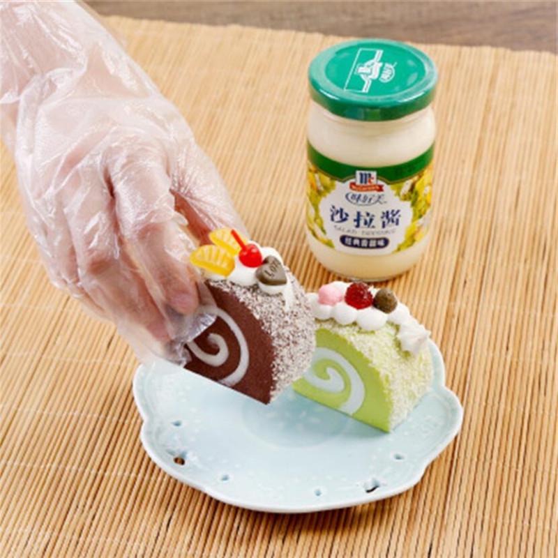 100pcs/Lot Disposable Gloves One-off Plastic Gloves Restaurant BBQ Transparent Eco-friendly PE Gloves Kitchen Garden accessories