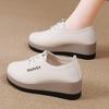 Thick Soled Sponge Cake Small Leather Shoes for Women, Low Top Shoes, Single Shoes, Fashionable Casual Shoes