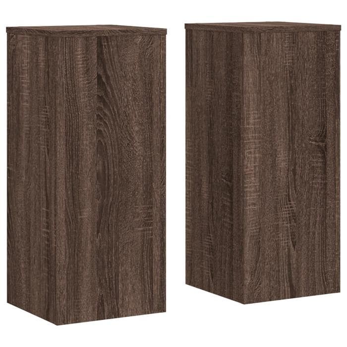 VidaXL Supports pour plantes 2 pcs chêne marron bois d'ingénierie, support de fleurs, support de pot, support pour plantes 852930