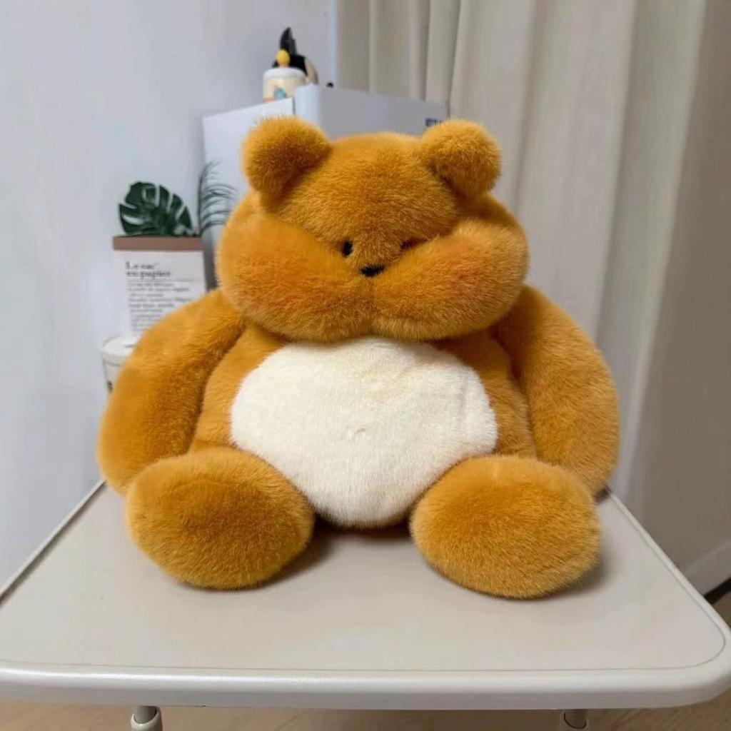 Cute Cartoon Hairy Bear Plush Toy Pier Pier Bear Soothes Children Sleeping Throw Pillow Rag Doll Gift