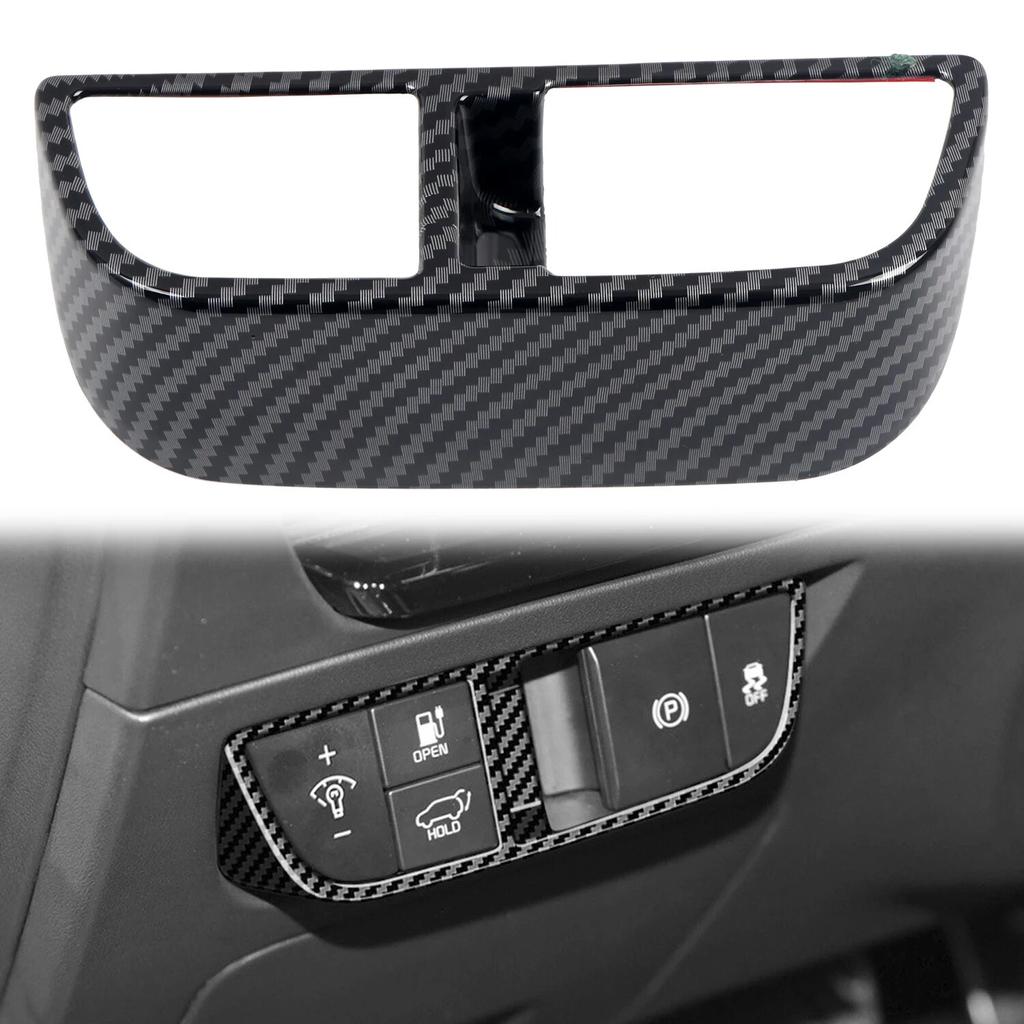 Only Fit LHD! For Kia EV6  2022 2023 Car Accessories ABS Carbon Fiber Grain Interior Head Light Switch Cover Trim