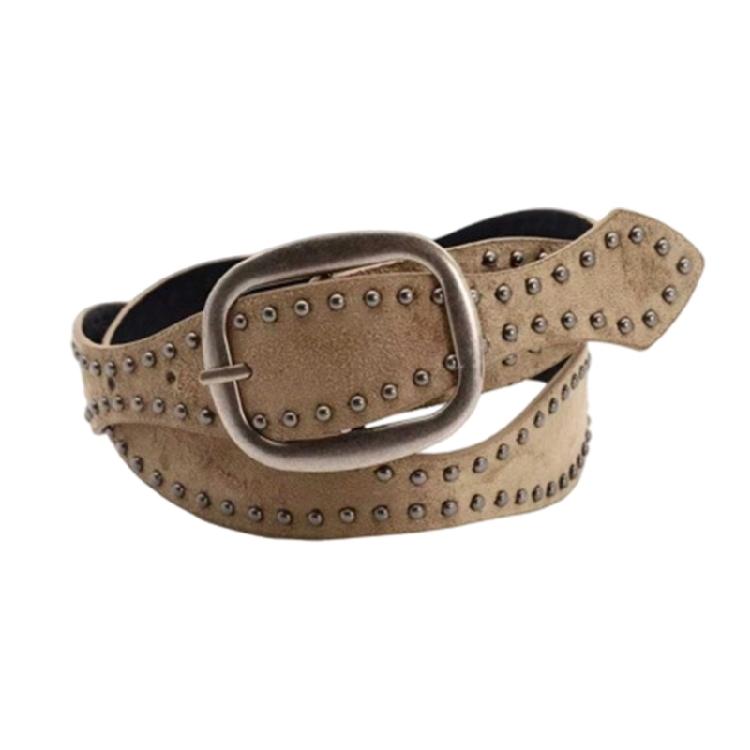 

Fashion Waist Belt with Double Stud Row Design Adjustable Pin Buckles Belt for Women Teen Girl Enthusiasts Accessories 1