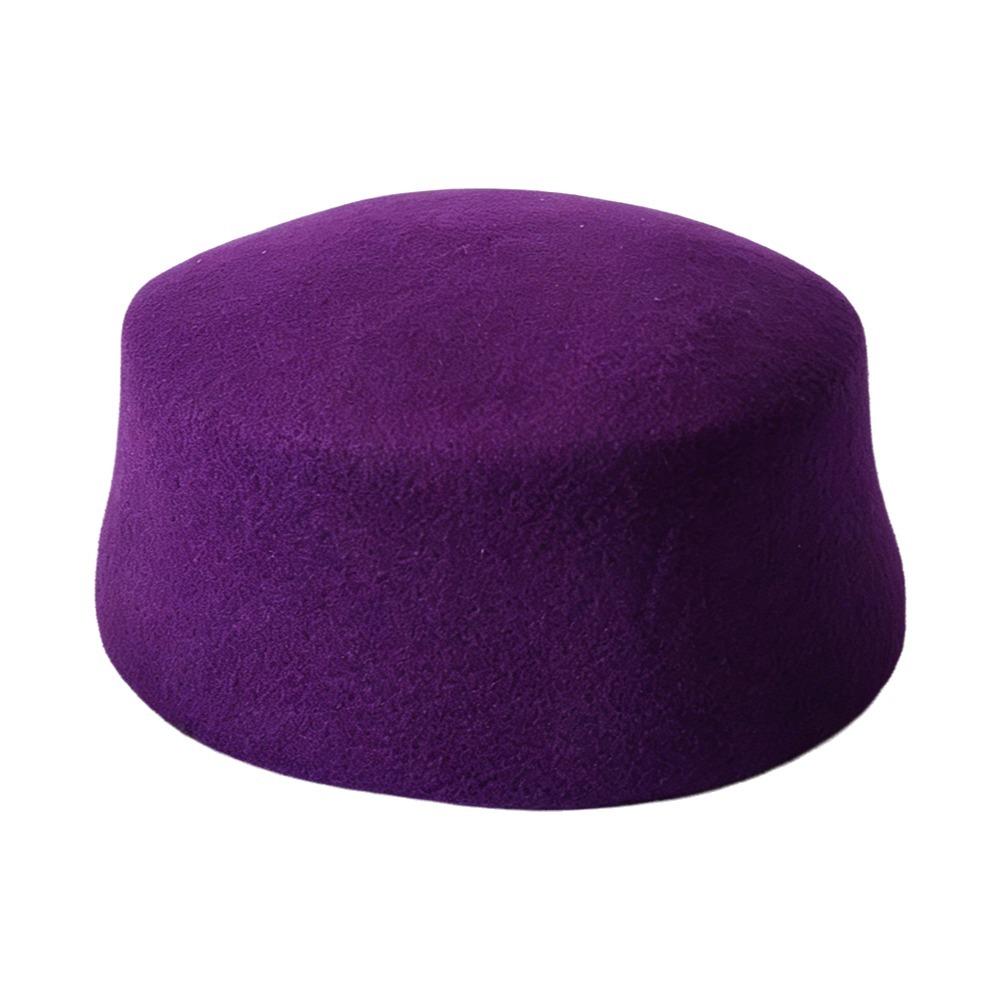 Wool Wool Pillbox Hat Structured Crown Painter Hat New Round Dress Hat Daily Outfits