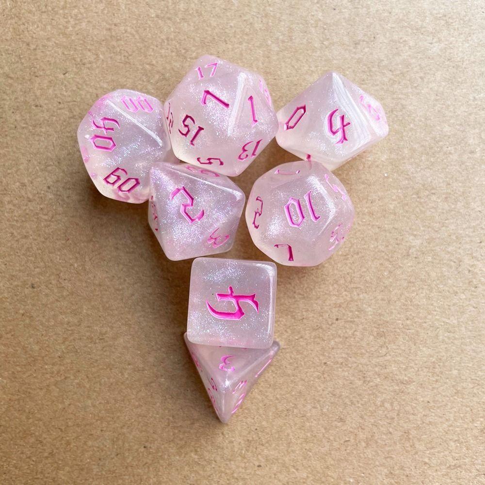 7Pcs/Set 7-Die DND Dice Acrylic Game Dice Durable Polyhedral Dice For TRPG DND
