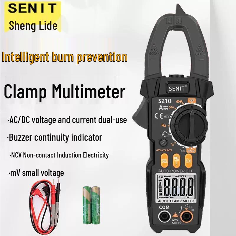 High-Precision Shenglide S210 Multimeter: AC/DC Clamp Meter & Capacitance Tester