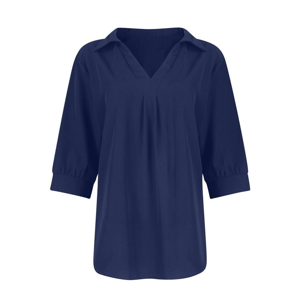Women's Casual Fashion Sexy Comfortable V-Neck Seven Sleeve Top