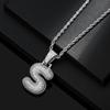 Hot Selling European and American Hip-hop Necklace with 26 English Letter Pendants, Men's and Women's Trendy Zircon Necklace