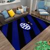 Tapis Rayé Inter Milan Bleu et Noir avec Logo de l'Équipe, Étoiles Convient pour une utilisation comme tapis antidérapant pour salon chambre canapés