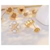 Elegant Fashion Floral Pearl 925 Silver Needle Stud Earrings For Women