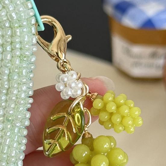 Keychain Pendant Grape Bunch Shape Purse Pencil Case Pendant with Universal Lobster Clasp Decorative Keyring Charm