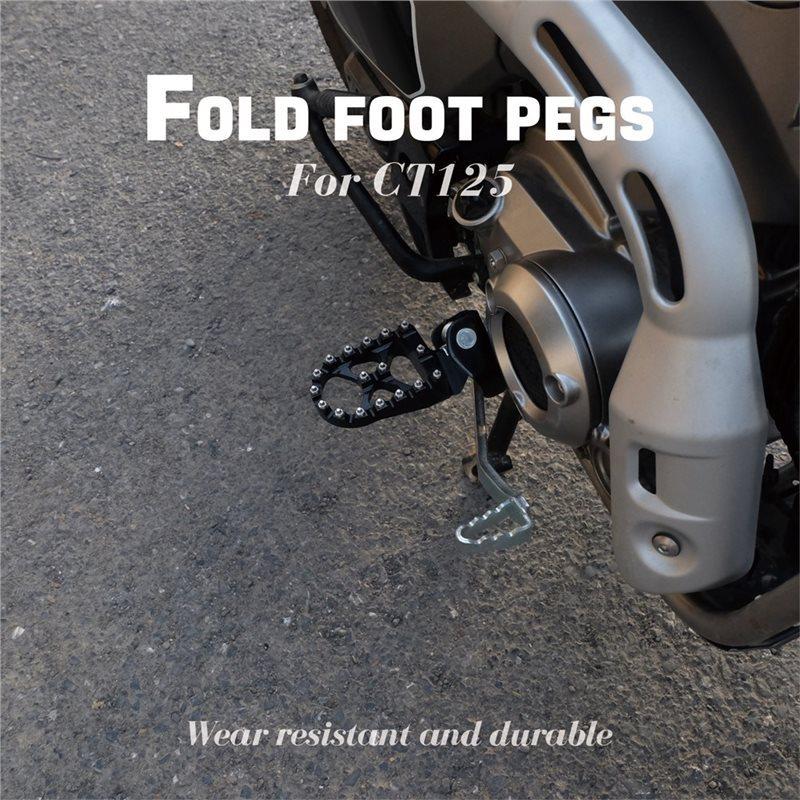 For Honda Hunter Cub CT125 Trail125 JA55 JA65 Folding Footpegs Pedals Anti-Slip Footrests Motorcycle Modification