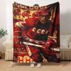 For Hockey Player,Soviet Union,Ice Hockey-Themed Flannel Blanket, Glam Style, Digital Print, All-Season Comfort, Tear-Resistant, Knitted Cra