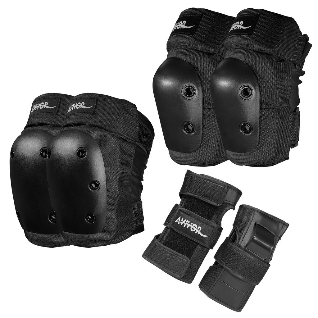 Avivor Knee Elbow Wrist Guards Set For Skating Skateboarding Roller Derby BMX Ride Rollerblading Protective Gear