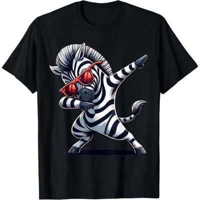 Dabbing Zebra with Sunglasses Animal Funny Zebra T-Shirt