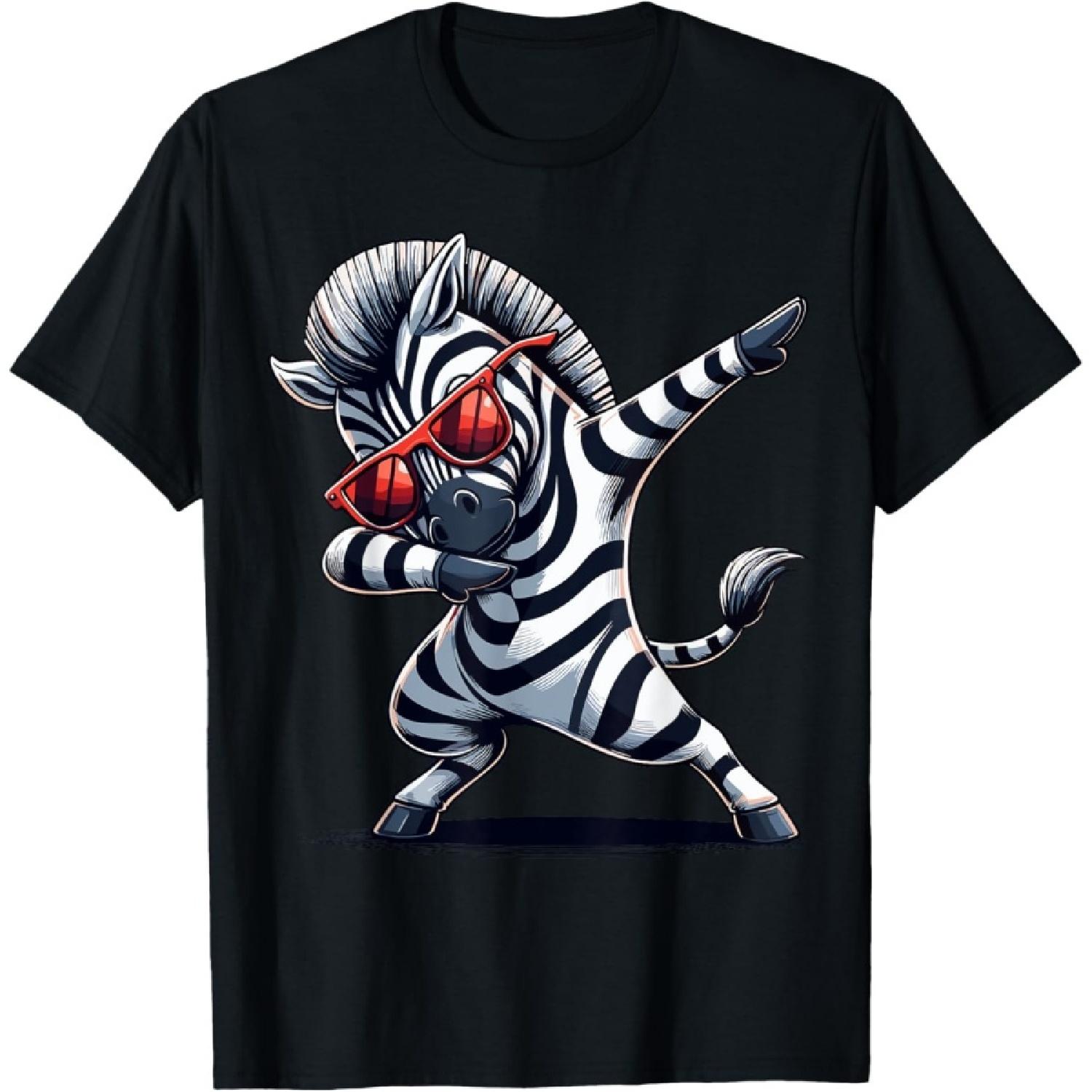 

Dabbing Zebra with Sunglasses Animal Funny Zebra T-Shirt XXXXXL чорний
