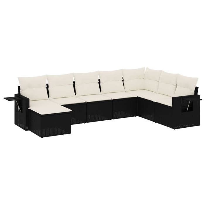 VidaXL Garden Lounge Set with Cushions 8 Pcs, Patio Sofas, Patio Furniture Set, Outdoor Furniture, Black 3220555