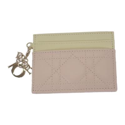 S0974OBWS Kartenetui pink/gelb Lammleder Damen