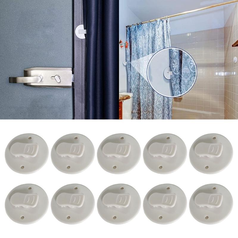 Pack of 10 Shower Splash Guards Clip Windproof Self Adhesive Shower Curtain Clip Bathroom Curtain Weight Clip Clamps