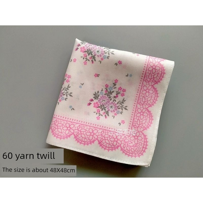 

Платок носовой из твила серии Zephyr с модным принтом Pink Flower