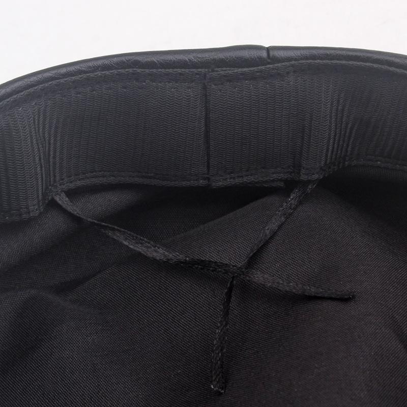 Leather Female Painter's Cap Autumn Winter Navy Cap Military Caps Captain Cap Flat Top Hat