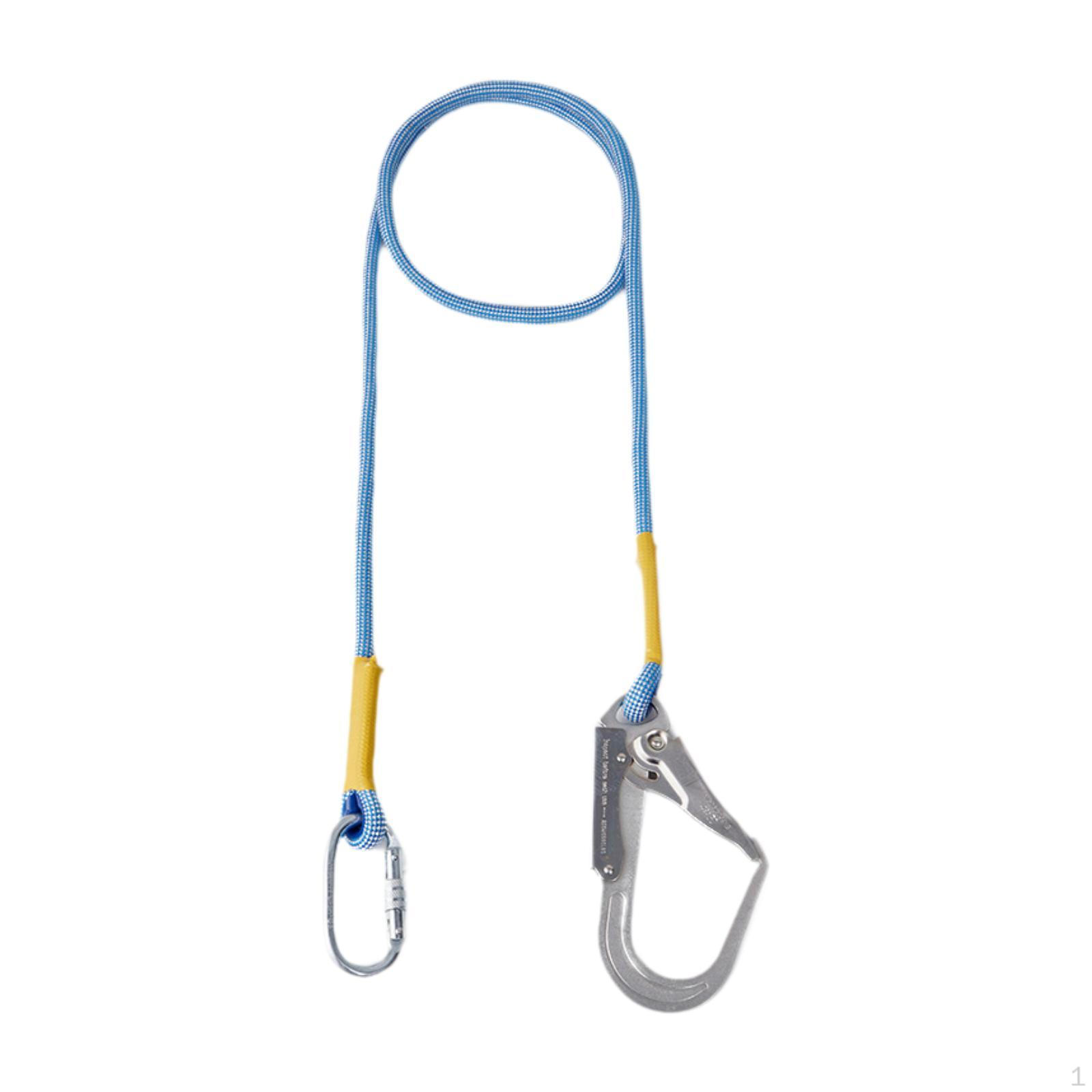 

Fall Arrest Safety Rope with Carabiners Belt Climbing Polyester Structure Stainless Steel single hook